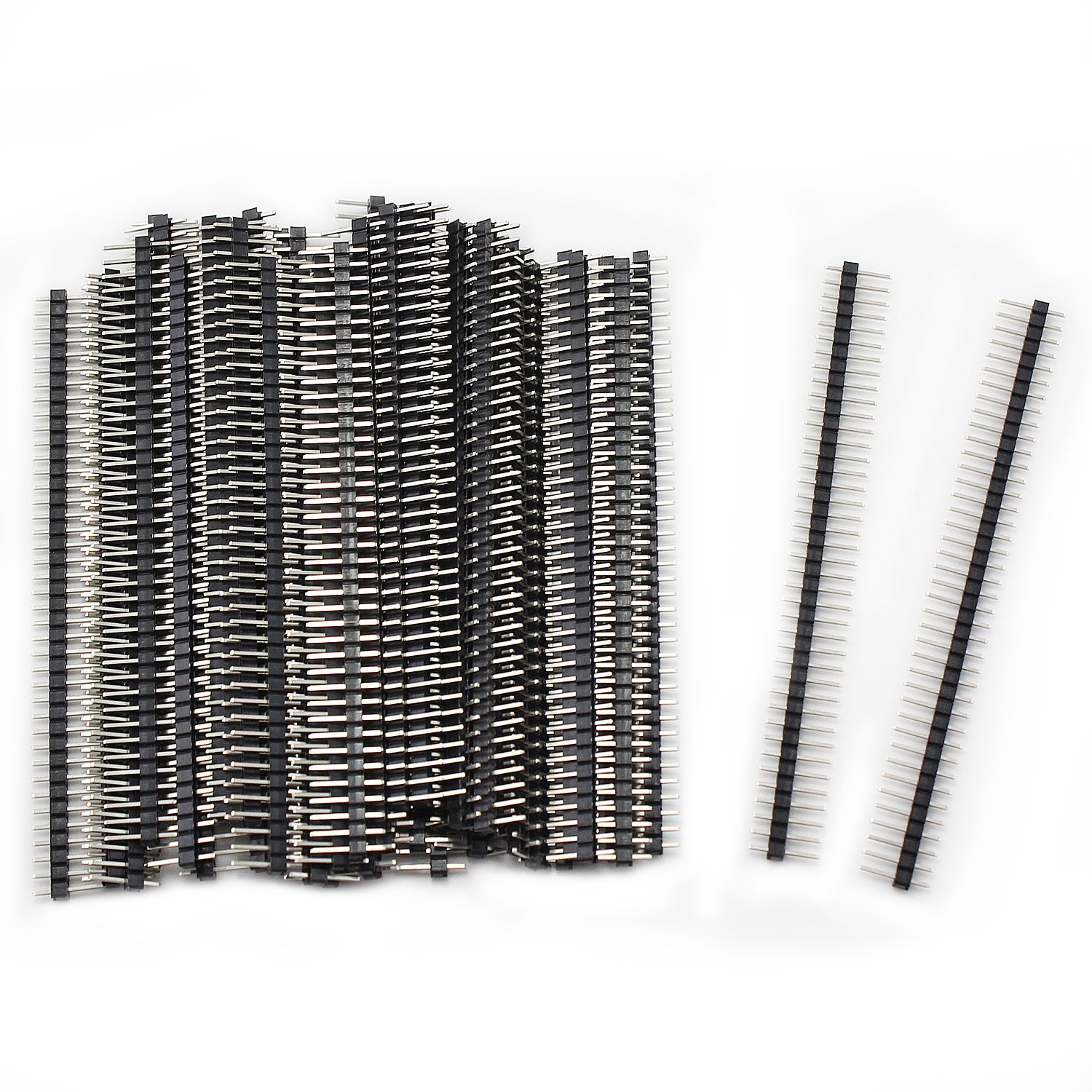Aussel 50 Pieces 40Pin Header Connector 2.54mm Single Row Male Pin Header Strip (PIN-1 50PCS)