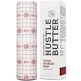 Hustle Butter Second Skin Tattoo Wrap - 7.9 Inches x 8.8 Yards - Transparent Adhesive Roll - Easy Removal, Mess-Free Body Art Wrap - Breathable & Latex-Free - Professional Size Tattoo Aftercare