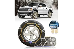 NEOCHIAEVO Auto Tightening Snow Chains Tire Chains, 1-Minute Quick Install, Universal Fit for Car/SUV/Pickup Truck, Multi-Weather Emergency Traction, Set of 2 - HKN170