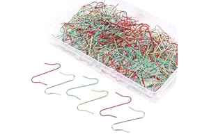 Lemonfilter 200Pcs Christmas Ornament Hooks Christmas Tree Hanger Hooks S Hooks Hanging Hook for Christmas Tree Christmas Balls Party Decorations (4 Colors)