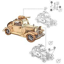 ROBOTIME 3D Wooden Puzzles Car DIY Model Kits to
