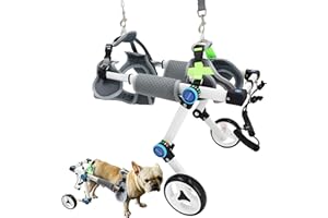 HobeyHove Fordable Dog Wheelchair, Adjustable Pet Wheelchair for Back Legs,Assist Small Pets with Paralyzed Hind Limbs to Recover 2- Colour 5-Size (XSLW White)