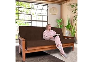 Foamma Memory Foam Futon Mattress, Double-Sided Foldout Couch Futon Mattress - Full Size (Brown) - Thick Corded, Heavy Duty, Comfortable Sofa Bed for All