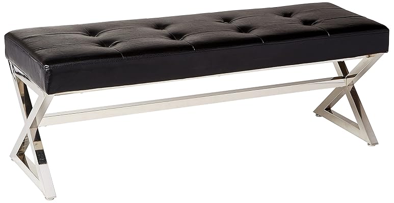 Homelegance Metal Base Bench, Black – Stylish and Durable