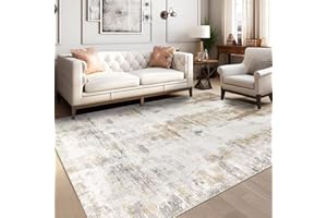 Famibay 5x8 Area Rug Washable Neutral Rugs for Living Room Thin Low Pile Bedroom Carpet Modern Abstract Carpet Rugs for Livin