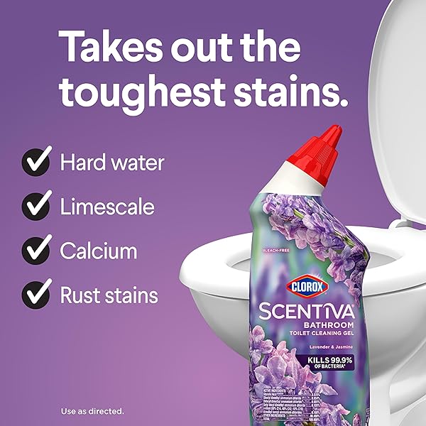 CLOROX SCENTIVA BATHROOM TOILET CLEANING GEL, LAVENDER AND JASMINE, 24 FLUID OUNCES