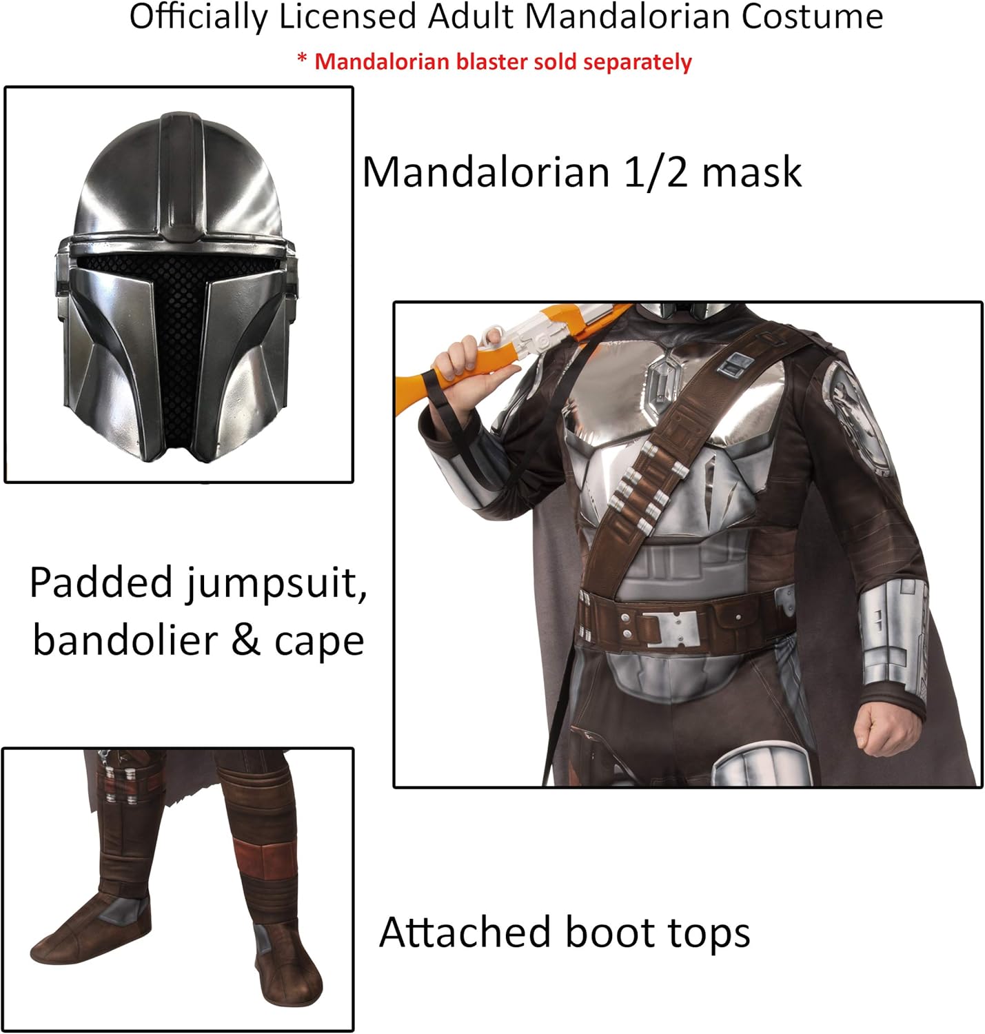 Rubie's Men's Star Wars The Mandalorian Costume and Mask: Clothing