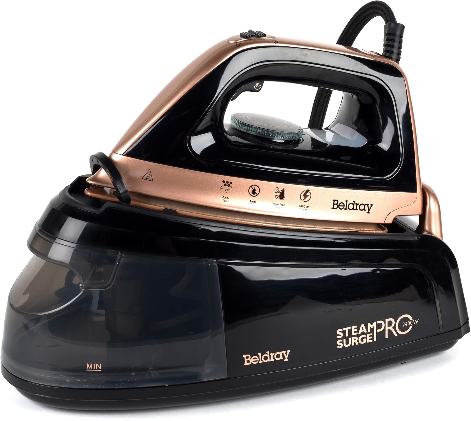 Beldray Steam Station Iron, Steam Generator Iron, Detachable 1.2L Water Tank, Smooth Glide Soleplate, Powerful Steam Burst