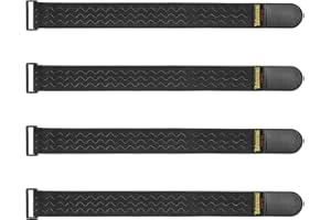 Elastic Cinch Straps 46cmx5cm (4 Pack) with Anti-Slip Silicone, Multipurpose Hook and Loop Storage Straps, Bundling Bands for