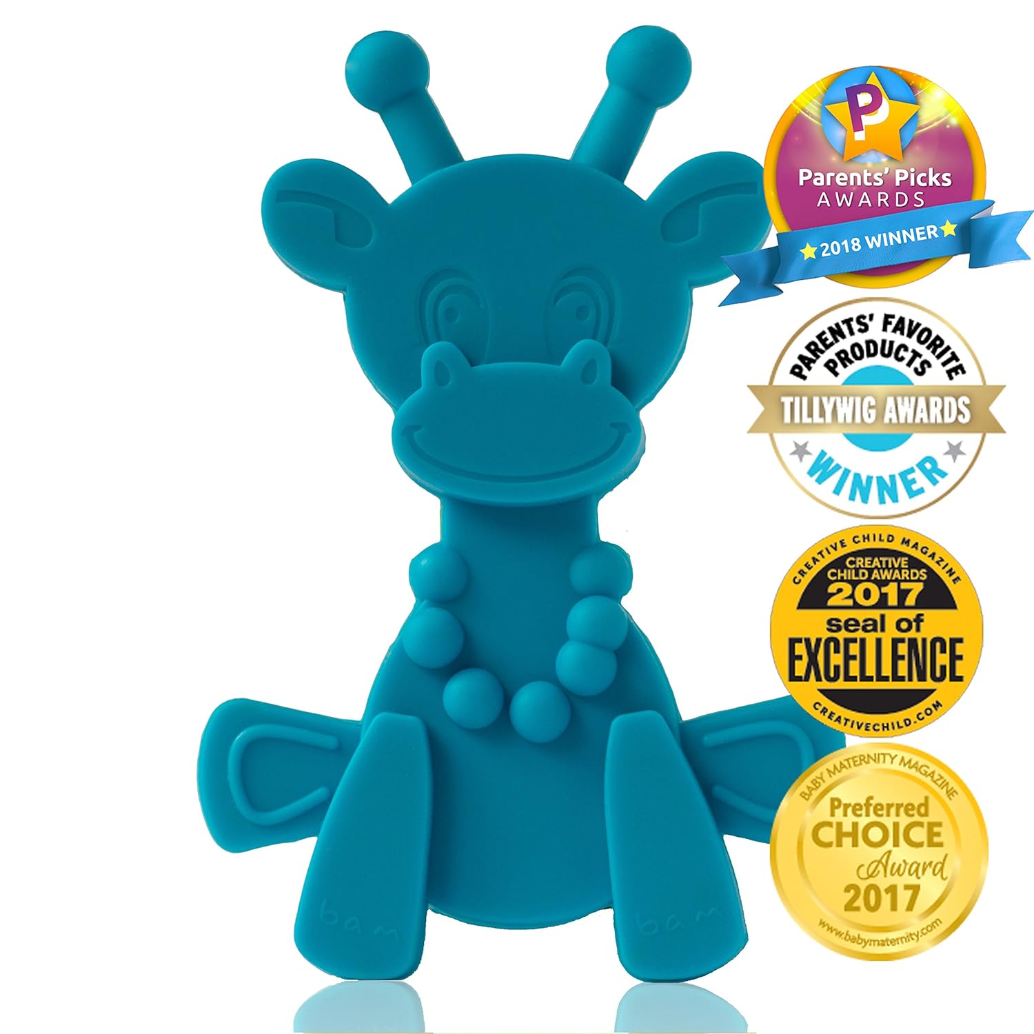 Baby Teething Toy Extraordinaire Little bamBAM Giraffe Teether Toys by Bambeado. Our BPA Free