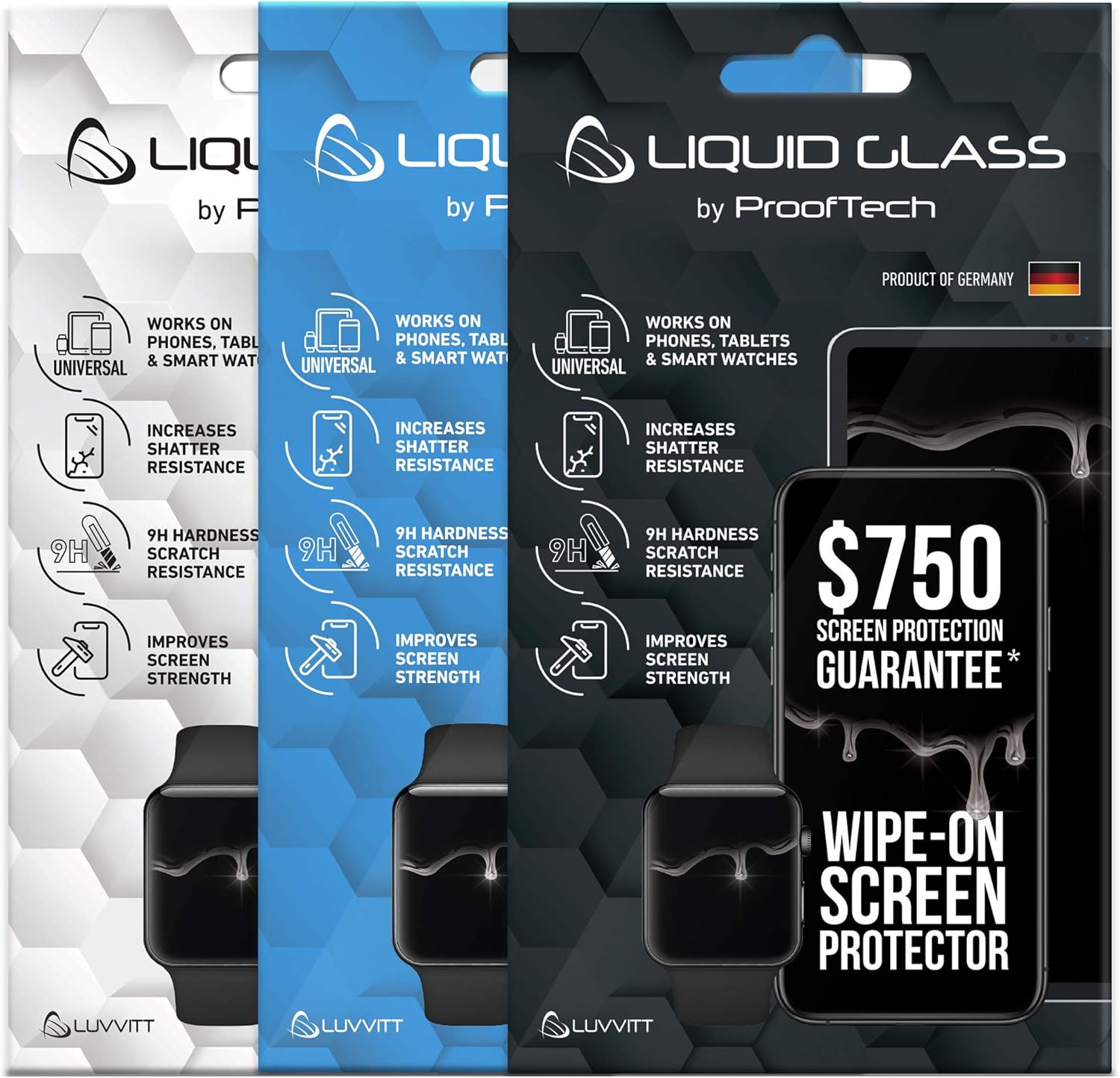 Liquid Glass Screen Protector 3Pack Bundle 750 + 500