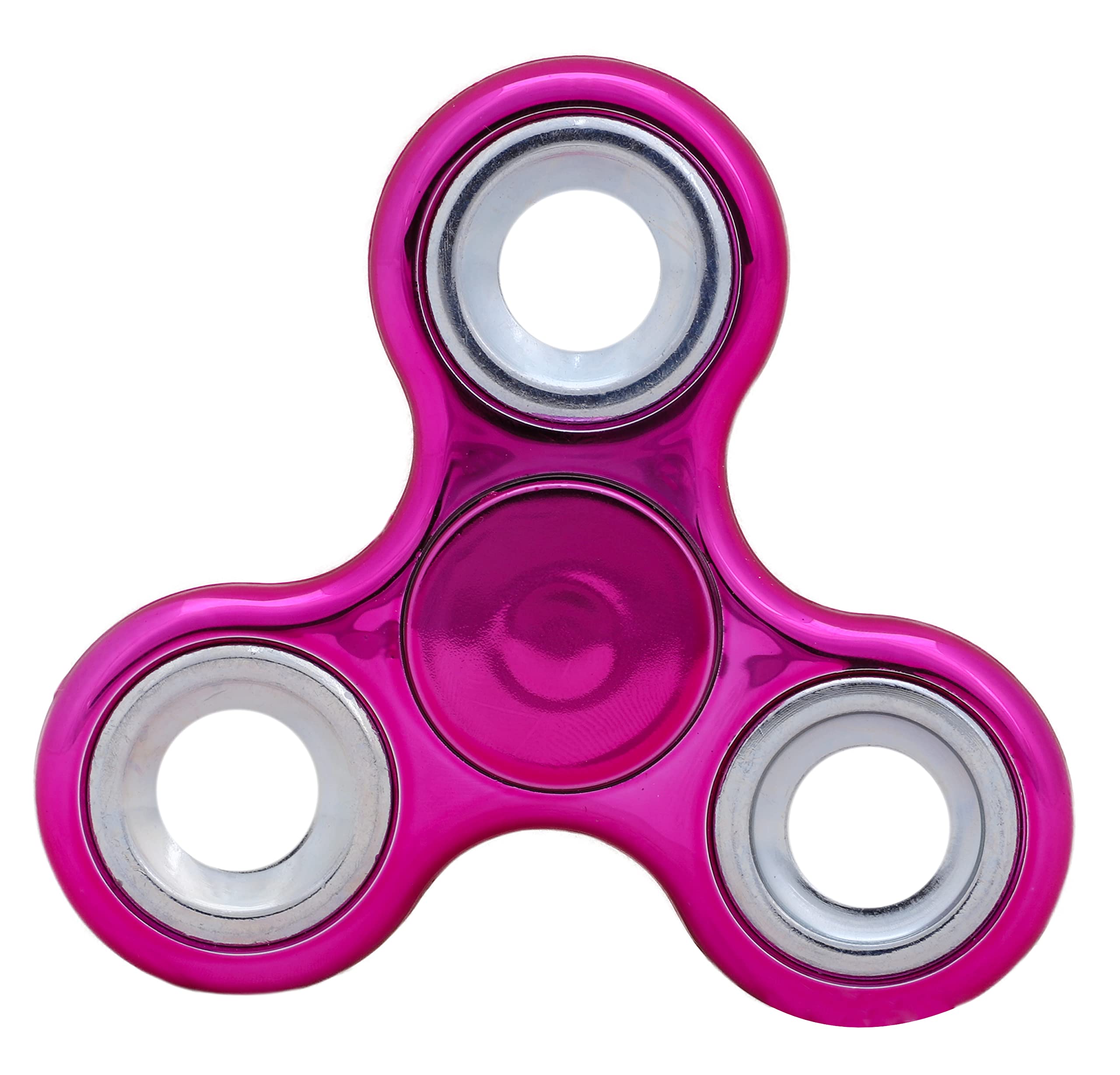Toyland® Fidget Hand Spinner - Stress and Anxiety Relief - Assorted Colours (Metallic Pink & Silver)