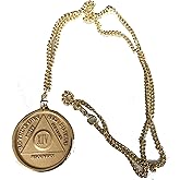 Wendell's Fit AA NA Medallion Sobriety Chip Necklace Medallion Holder 22" Fits 34x2mm Coins