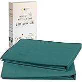 California Design Den Pillow Cases Standard Size Set of 2 - Soft 100% Cotton Sateen, Durable, Soft and Breathable, Fits Queen and Standard Size Pillows - Teal (Deep Tone)