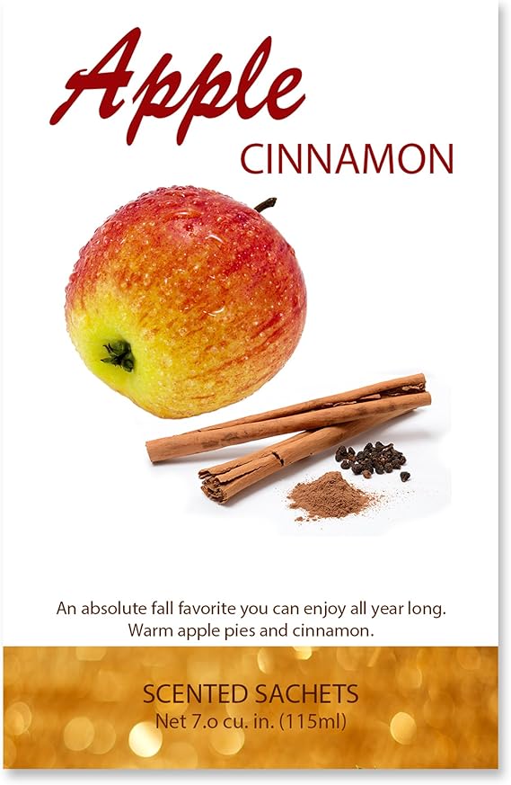 Scented Sachets Apple Cinnamon, 7.0 cu.in Pack of 4