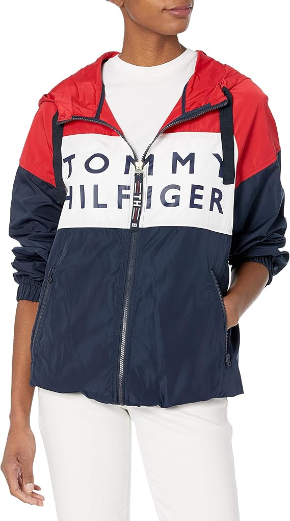 Tommy Hilfiger Women's Colorblock Windbreaker Amazon.co.uk Clothing