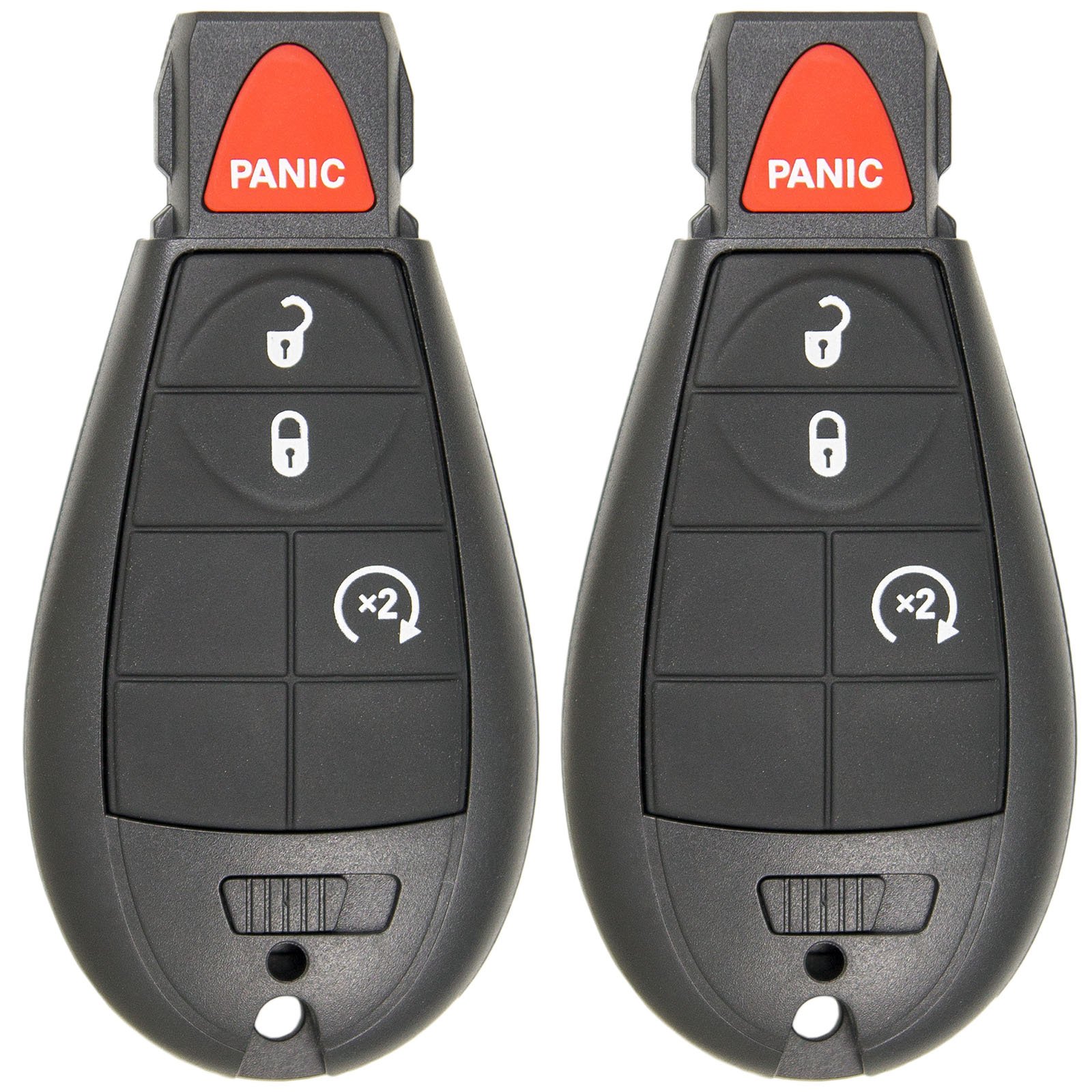 Keyless2Go Replacement for Keyless Entry Remote Car Key for RAM Vehicles That Use 4 Button Fobik GQ4-53T with Remote Start - 2 Pack