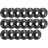 1/2" Floor Flange, Home TZH Malleable iron Pipe Fittings for Industrial vintage style, Flanges with Threaded Hole for DIY Project/Furniture/Shelving Decoration (20 Pack)