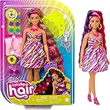 Barbie Totally Hair Doll, Flower-Themed with 8.5-Inch Fantasy Hair & 15 Styling Accessories (8 with Color-Change Feature)
