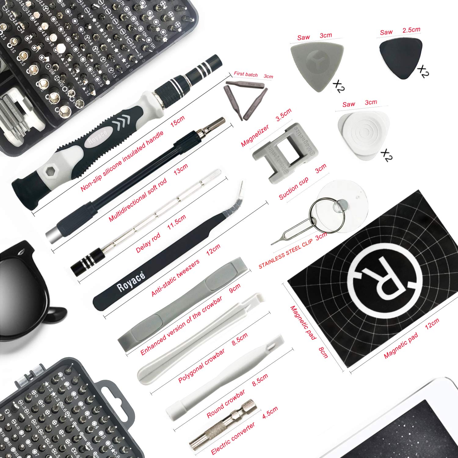 Royace Precision Screwdriver Set,119 in 1 Laptop Screwdriver Kit Mini Screwdriver Set Magnetic, Impact Driver Bits Set with Case,Computer Repair Tool Kit for Iphone,Electronics,Ps3s,Micro Hand Tools