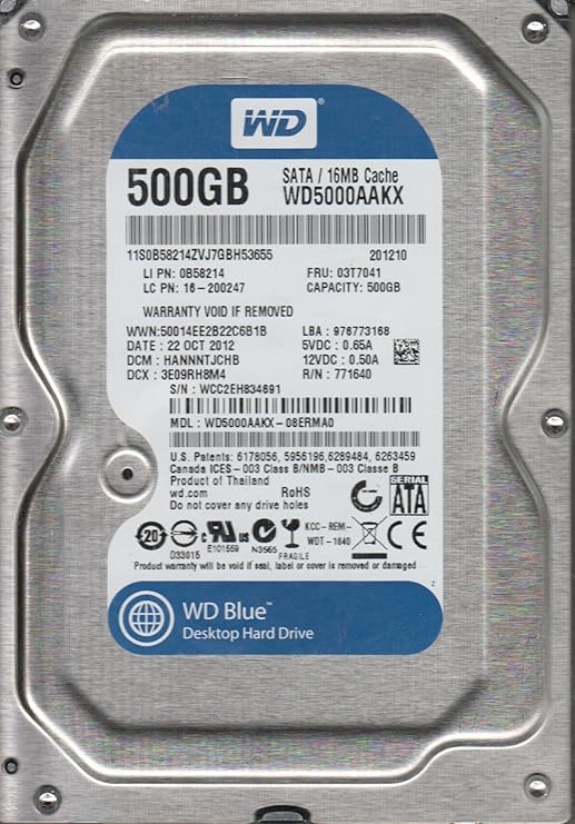 WD5000AAKX-08ERMA0, DCM HANNNTJCHB, Western Digital 500GB SATA 3.5 Festplatte