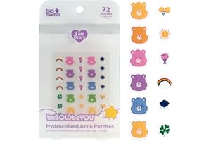 BioSwiss Care Bears Print Pimple Patches, Hydrocolloid Acne Patch for Zits and Blemishes, Face and Skin Stickers, 72 Count