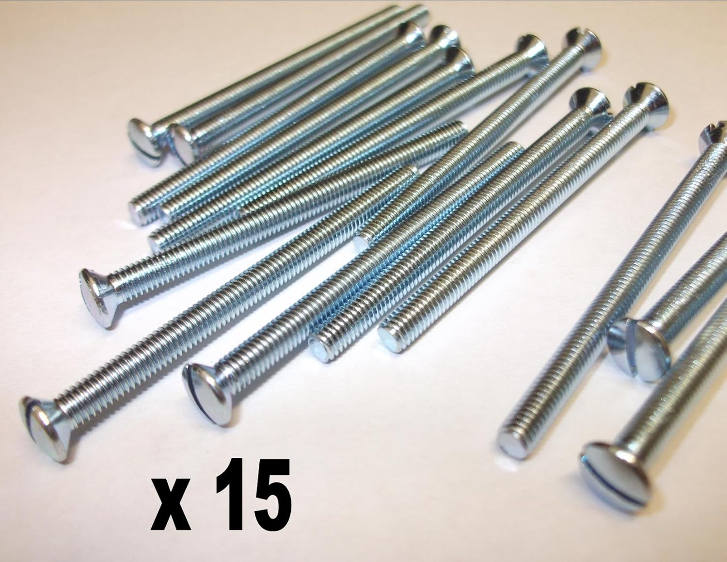 15 x 40mm Electrical Socket Screws Nickel Silver Finish M3.5 Lighting