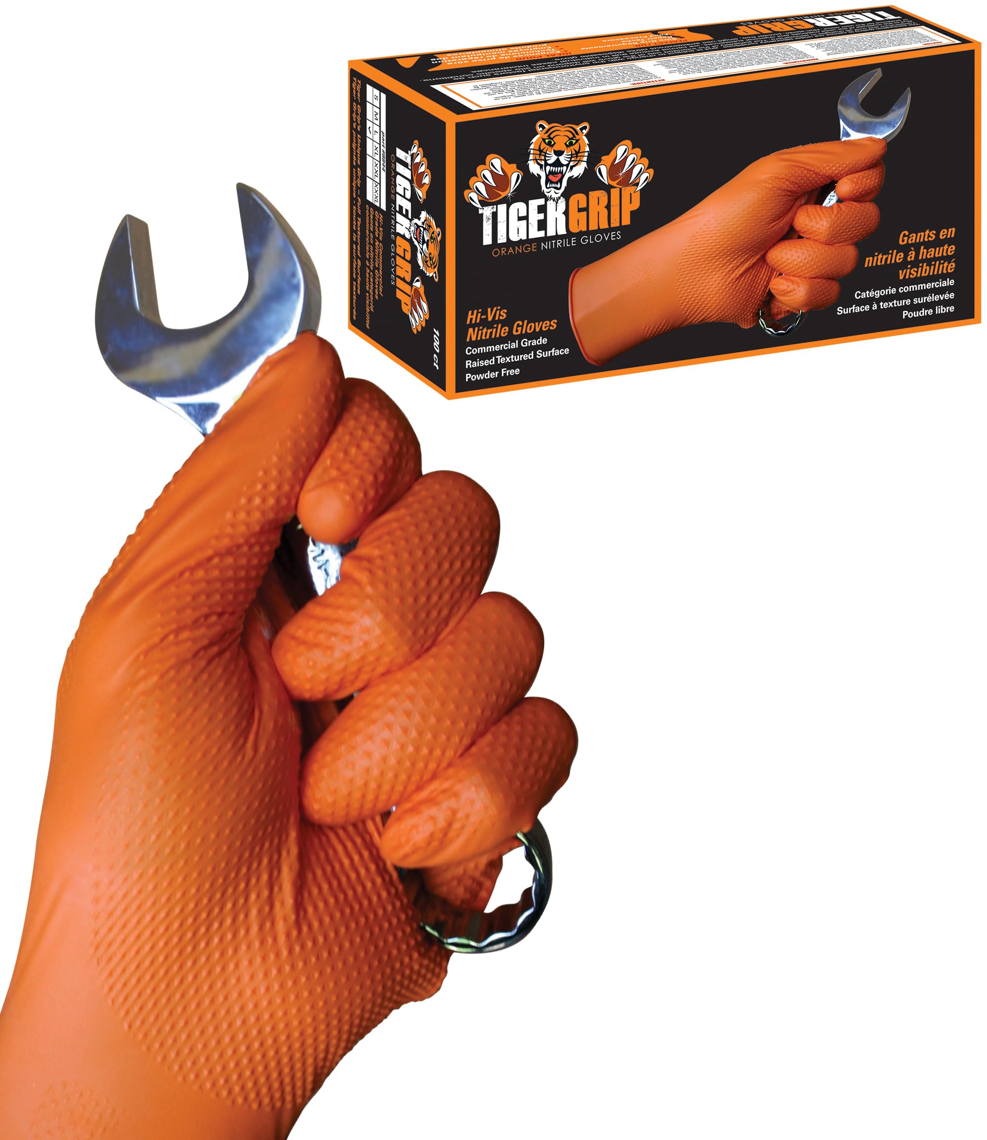 Eppco 8842 Tiger Grip Orange Nitrile Gloves - S