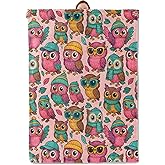 Owl Blanket Gifts for Women Girls Kids, Soft Warm Lightweight Flannel Cartoon Owl Throw Blankets for Bedroom Living Room Home Sofa Home Decor 50" x 60"