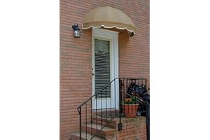 Easyawn Door and Window Sunbrella Canvas Awning / 5 Colors + 3 Sizes/Dome Awning / (Linen 5 feet Wide)