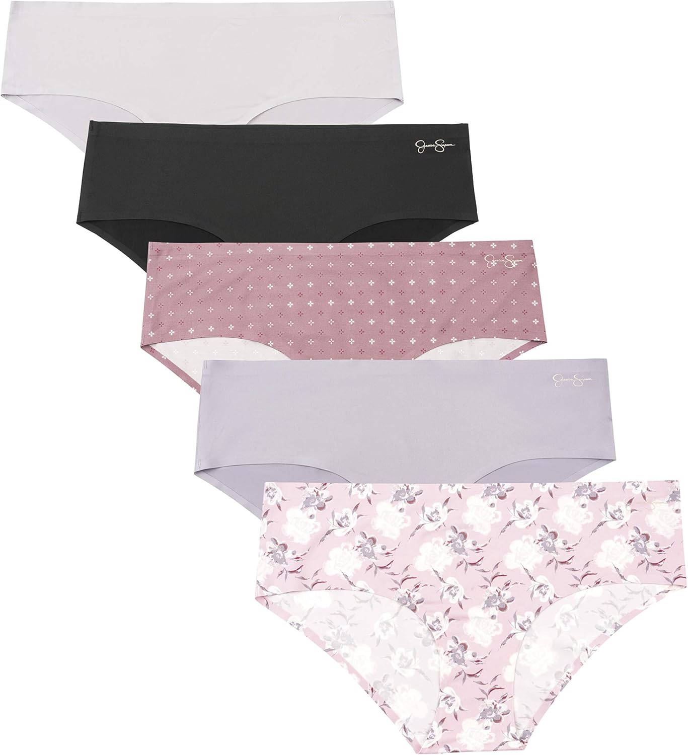 Jessica Simpson Women's Seamless No Show Hipster Panties Underwear MultiPack WaooMart