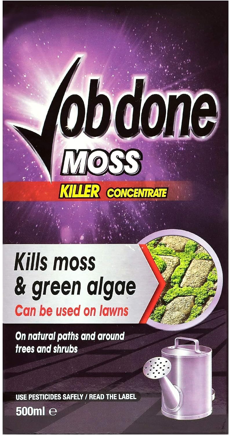 Job Done 86600108 Moss Weedkiller, Targets Moss in Lawns, 500ML, Concentrate - Image 3