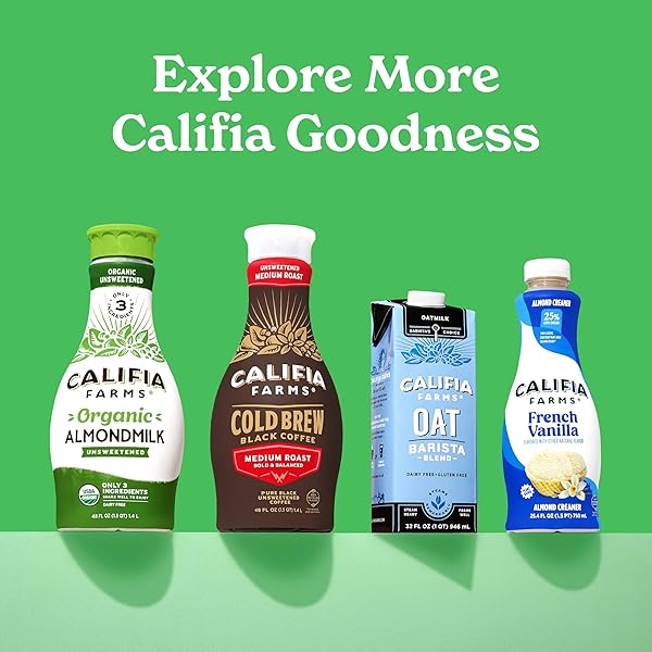 CALIFIA FARMS – ORGANIC UNSWEETENED ALMOND MILK, 32 OZ (PACK OF 6), DAIRY FREE, VEGAN, PLANT BASED, KETO, VEGAN, GLUTEN FREE, NON GMO, USDA ORGANIC