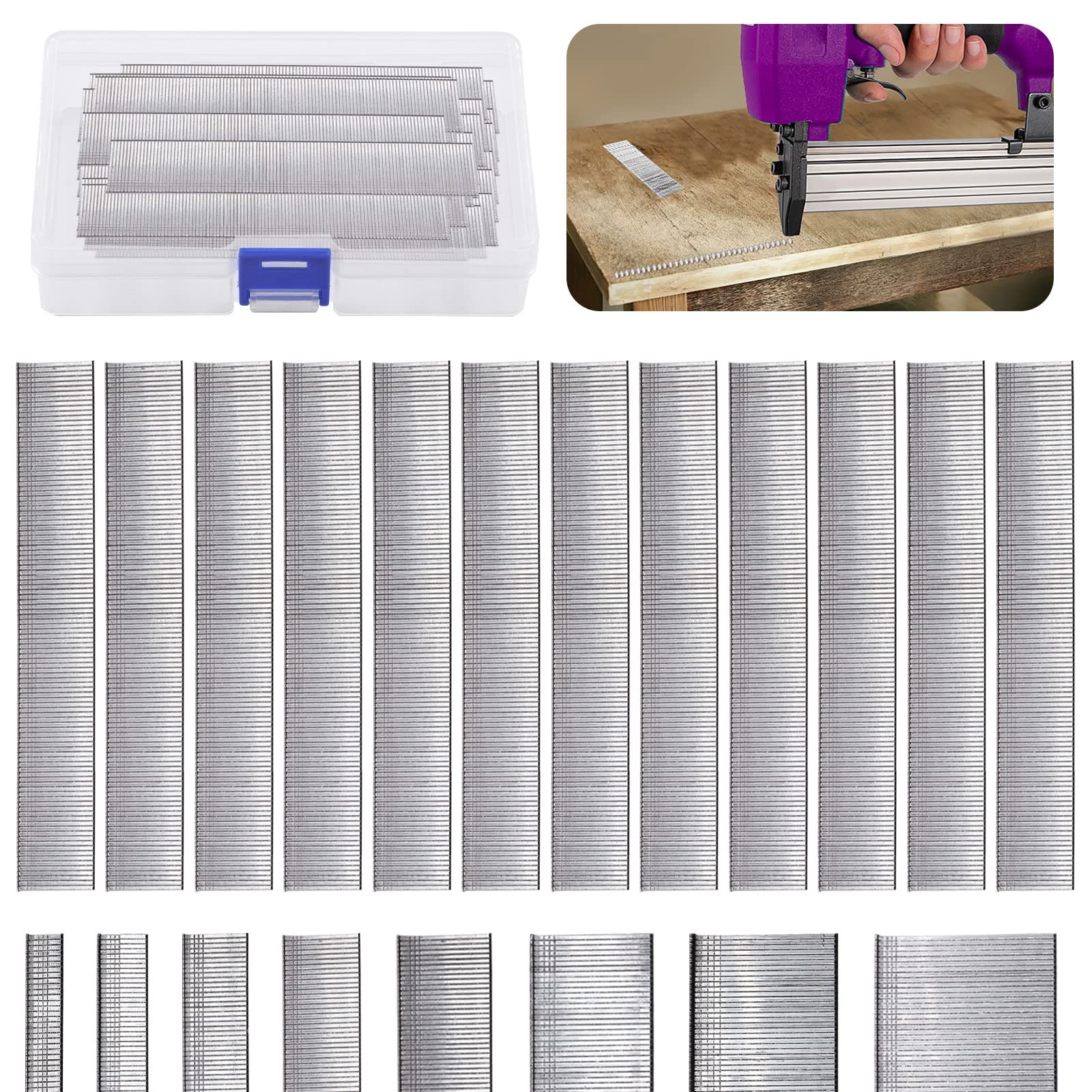 Swpeet 5000 PCS Brad Nails Multi-Length Galvanized Straight Finishing Nail (F25 (1 Inch）)