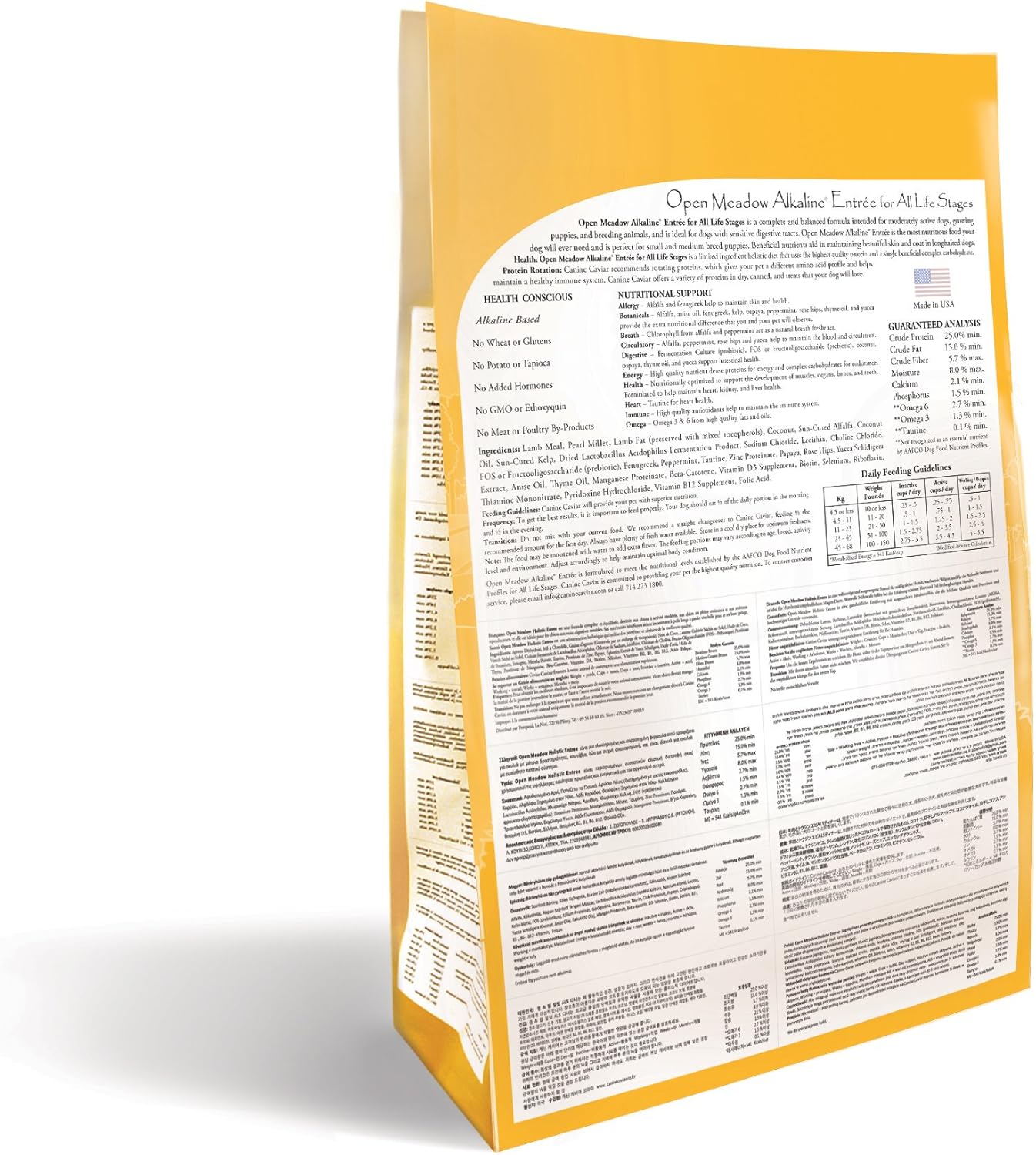 canine caviar limited ingredient diet open meadow holistic entrée all life stages dry dog food