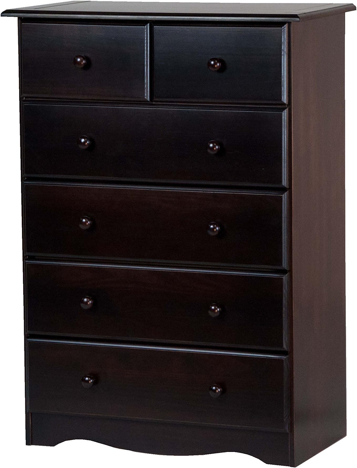 Palace Imports100% Solid Wood 6-Drawer or 4+2-Drawer Chest, Java. Requires Assembly