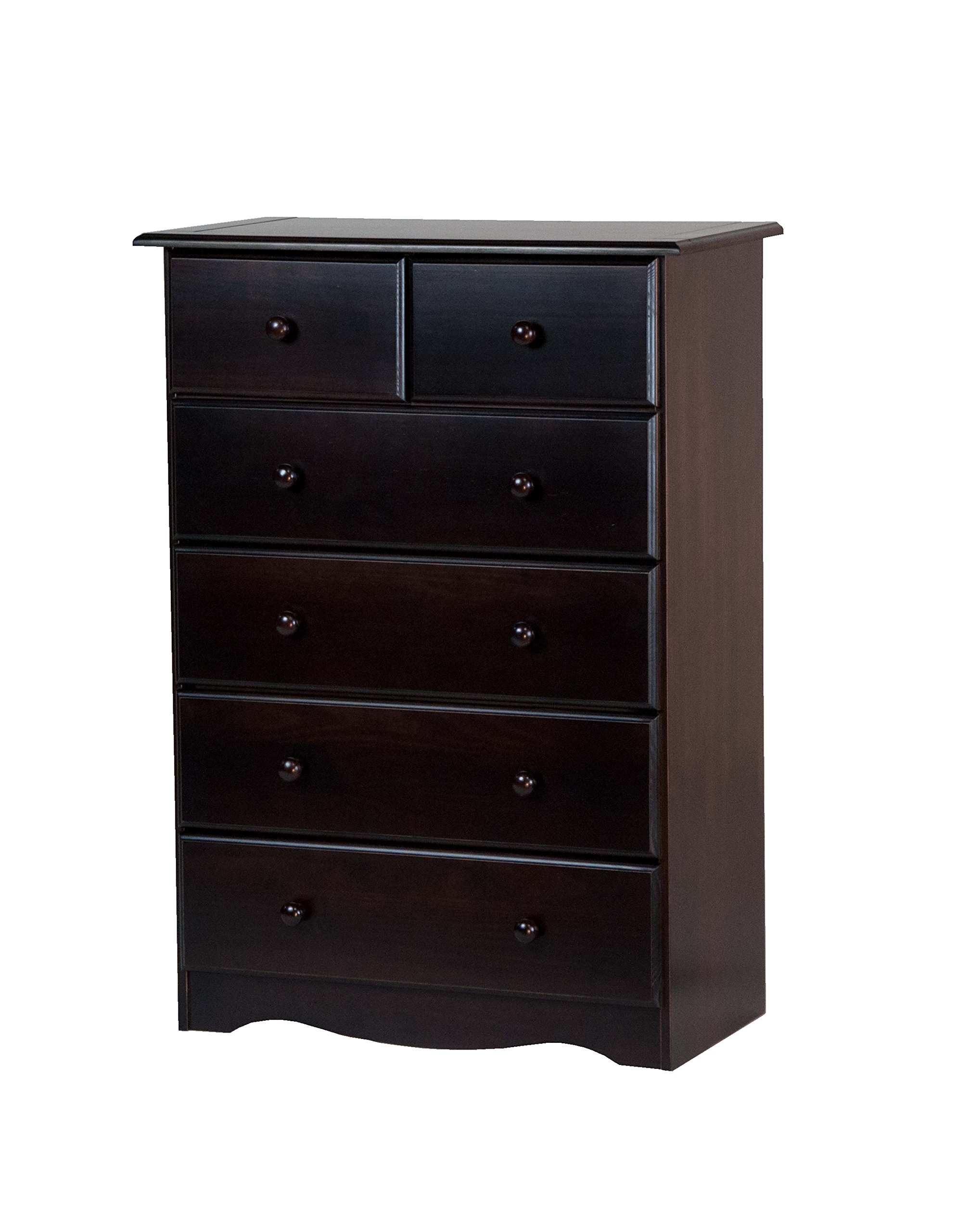 Palace Imports100% Solid Wood 6-Drawer or 4+2-Drawer Chest, Java. Requires Assembly