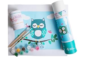 Pink Picasso Kits Paint by Number for Kids Ages 5-12 | DIY 8x10 Beginners Kids Paint Set Color by Numbers Canvas Painting Kits | As Seen On Shark Tank & Oprah's Favorite Thing (Olivia Owl)