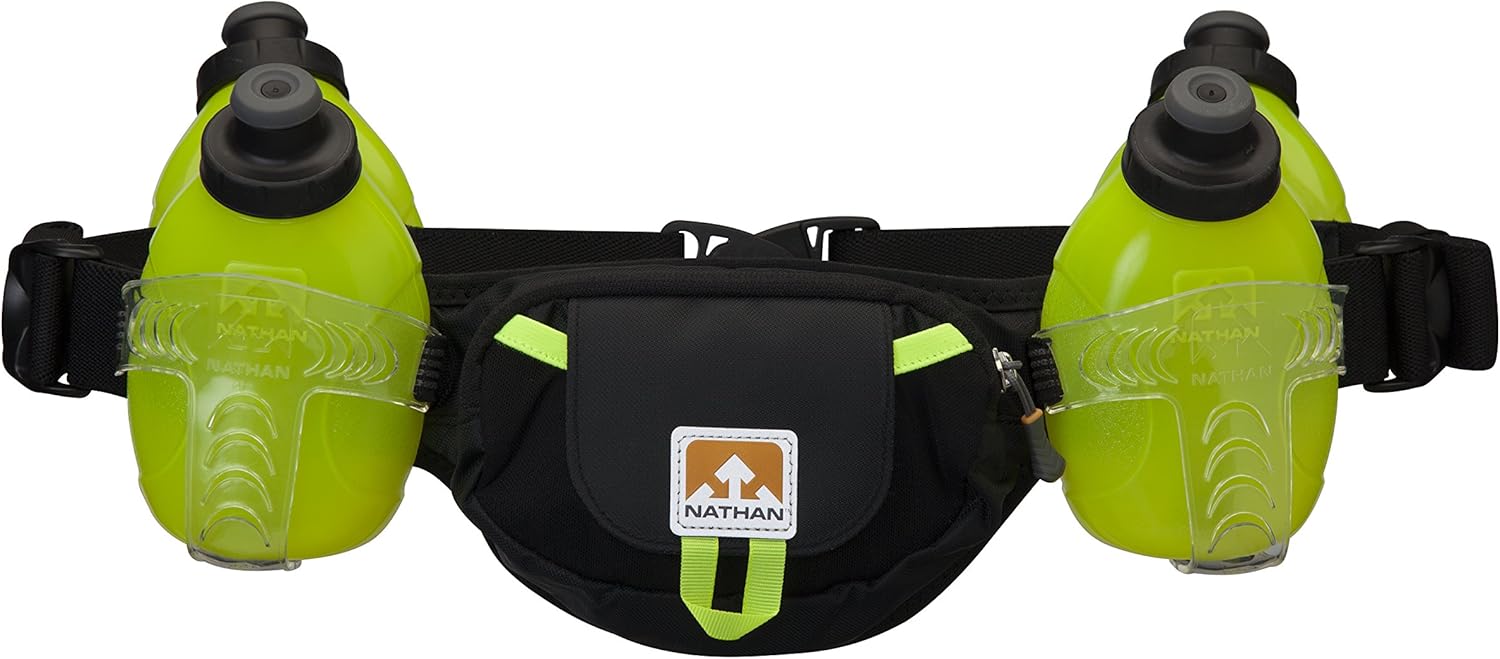 Nathan Trail Mix 4 Plus Hydration Belt, Black/Safety