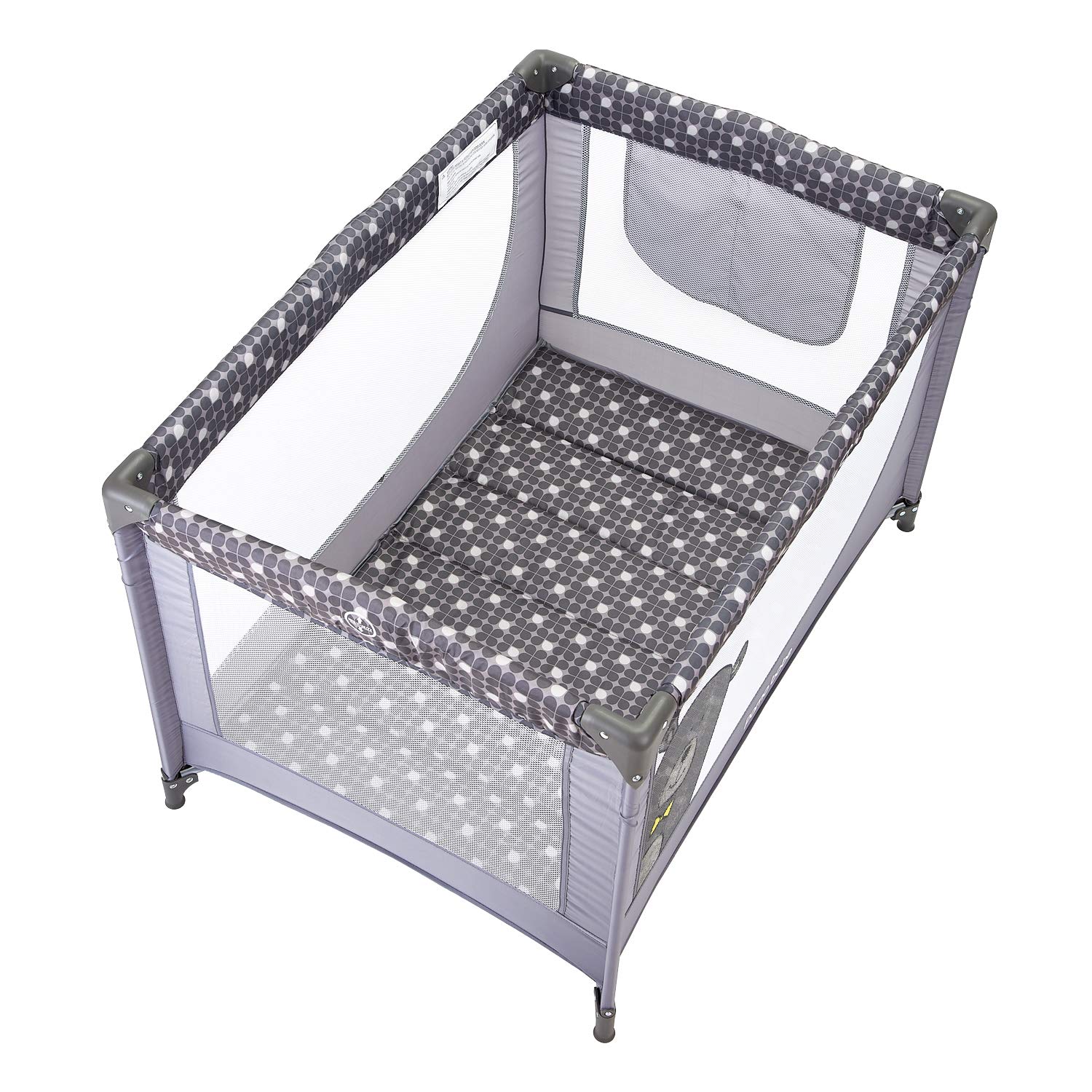 Pamo Babe Lightweight Playard, Packable Sturdy Easy Setup Baby Playard with Mattress and Carry Bag(Grey)