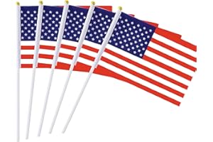 KIND GIRL 25 Pack Hand Held Small Mini Flag USA US Flag American Flag Stick Flag Round Top National Country Flags,Party Decorations Supplies For Parades,World Cup,Festival Events ,International Festival.