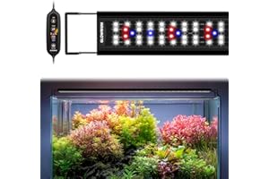 GLOWRIUM Aquarium Light, LED Full Spectrum Freshwater Fish Tank, infinitely dimmable, Fish Tank Light with auto-on/Off Timer (48-53 in)