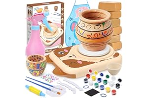 Skirfy Pottery Wheel Kit for Kids Adults,Mini Pottery Wheel Painting Kit & Clay Sculpting Tools for Kids Toys,Complete Kit fo