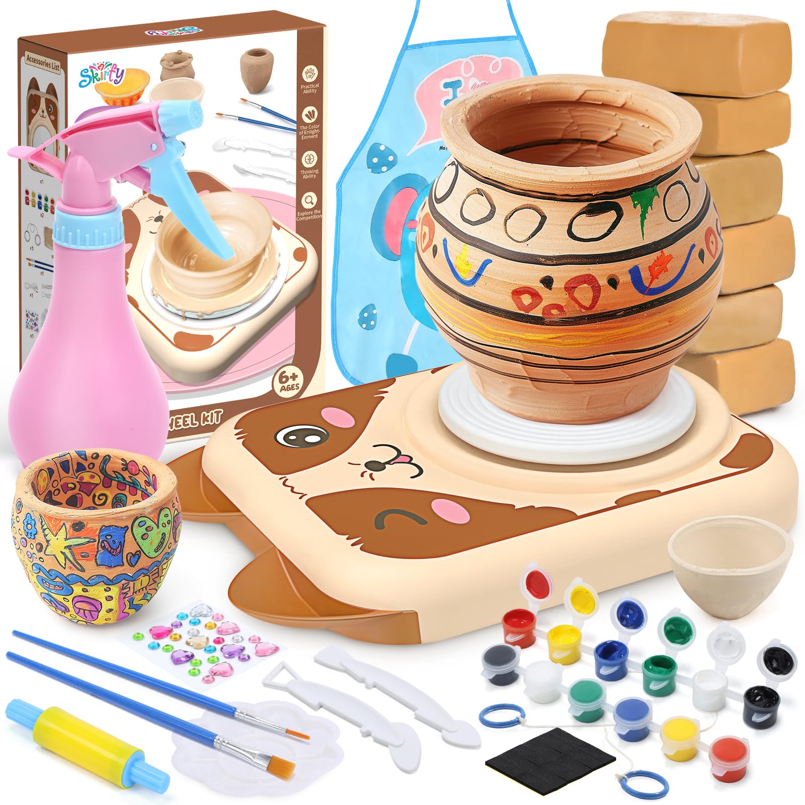 Skirfy Pottery Wheel for Kids Clay Sculpting Tools