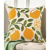 Kokaaee Embroidered Throw Pillow Cover, 18x18 Inch, Lemon Branch | Decorative Botanical Couch Pillow Cover, Cottagecore Decor for Sofa Living Room Bedroom, Hidden Zipper, Housewarming Gift