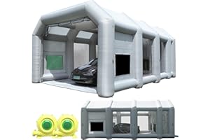 Sewinfla Inflatable Paint Booth 30x20x13Ft with 2 Blowers (950W+950W) & Air Filter System Portable Paint Booth Tent Inflatable Spray Booth for Cars