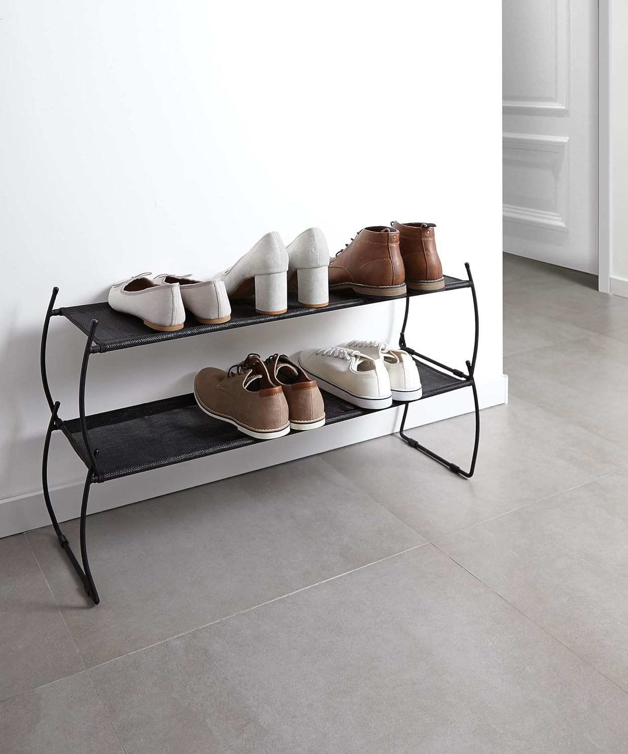 porch shoe storage on Amazon Com Umbra 318125 040 Imelda Stackable Shoe Rack Black Home Kitchen