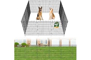CLEASO 10 Panels No Dig Decorative Garden Fence for Yard, 40 in(H) X 23.6 ft(L) Animal Barrier Fencing for Outdoor Dog, Metal Portable Garden Fences for Borders, Pets, Landscape, Temporary Fence