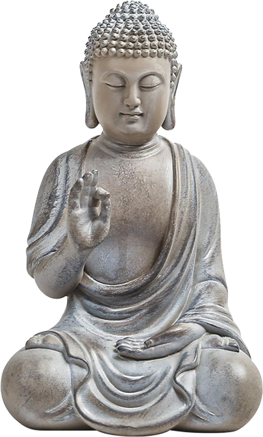 Meditating Buddha Statue, 6.7inch Buddha Serene Decorative Sitting Figurine Zen Sculpture Decoration for Home Indoor Outdoor Garden Patio Desk Porch Yard Art Decoration, Zen Decor (Waterproof)