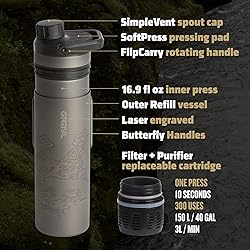 GRAYL UltraPress Titanium 16.9 oz Water Purifier